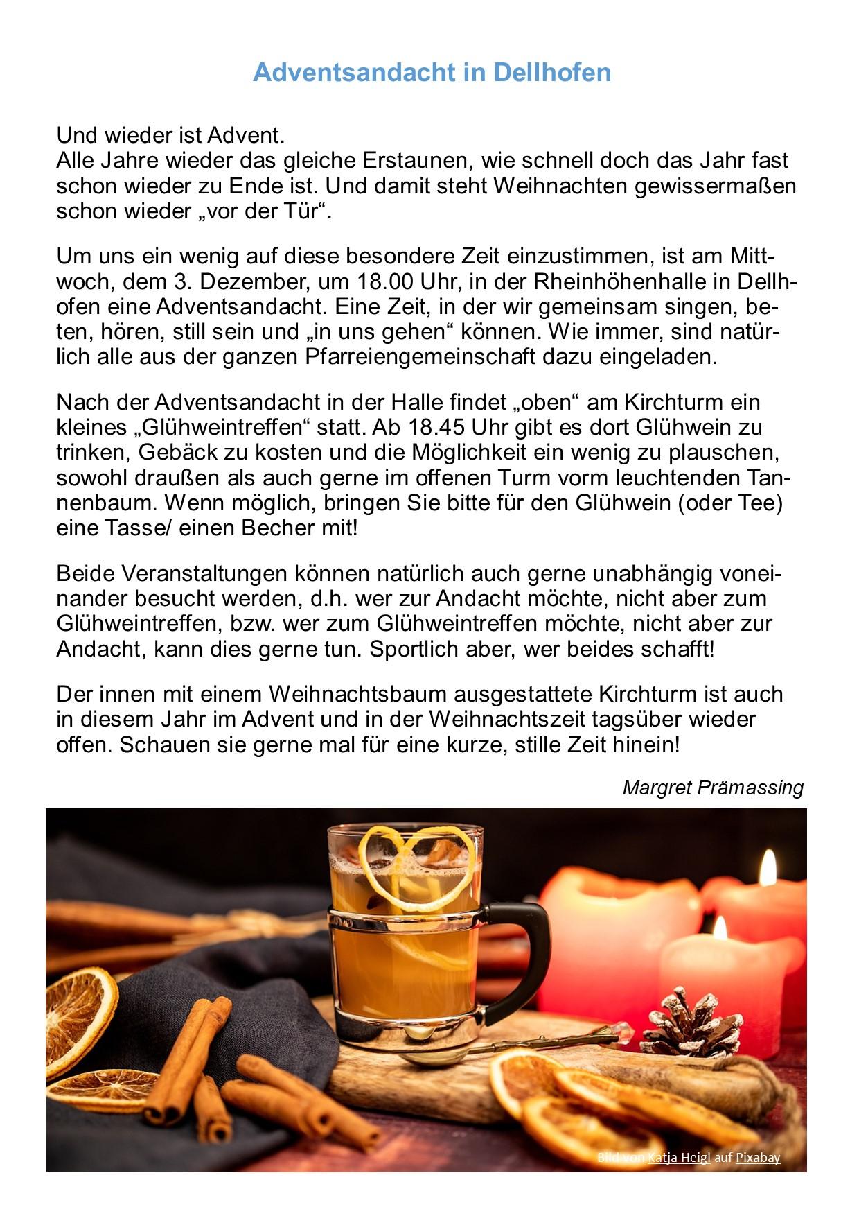 Adventsandacht Dellhofen