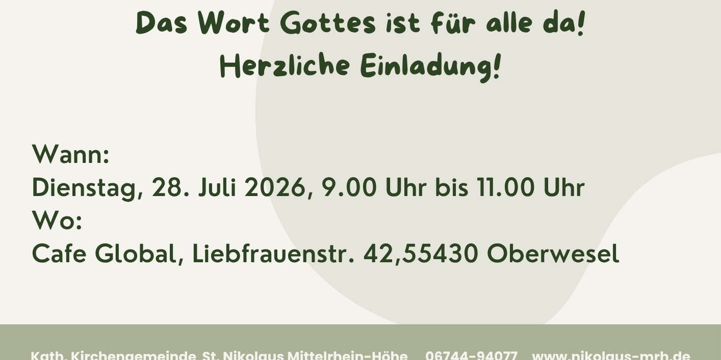Bibel u. Frühstück 28. Juli 2028