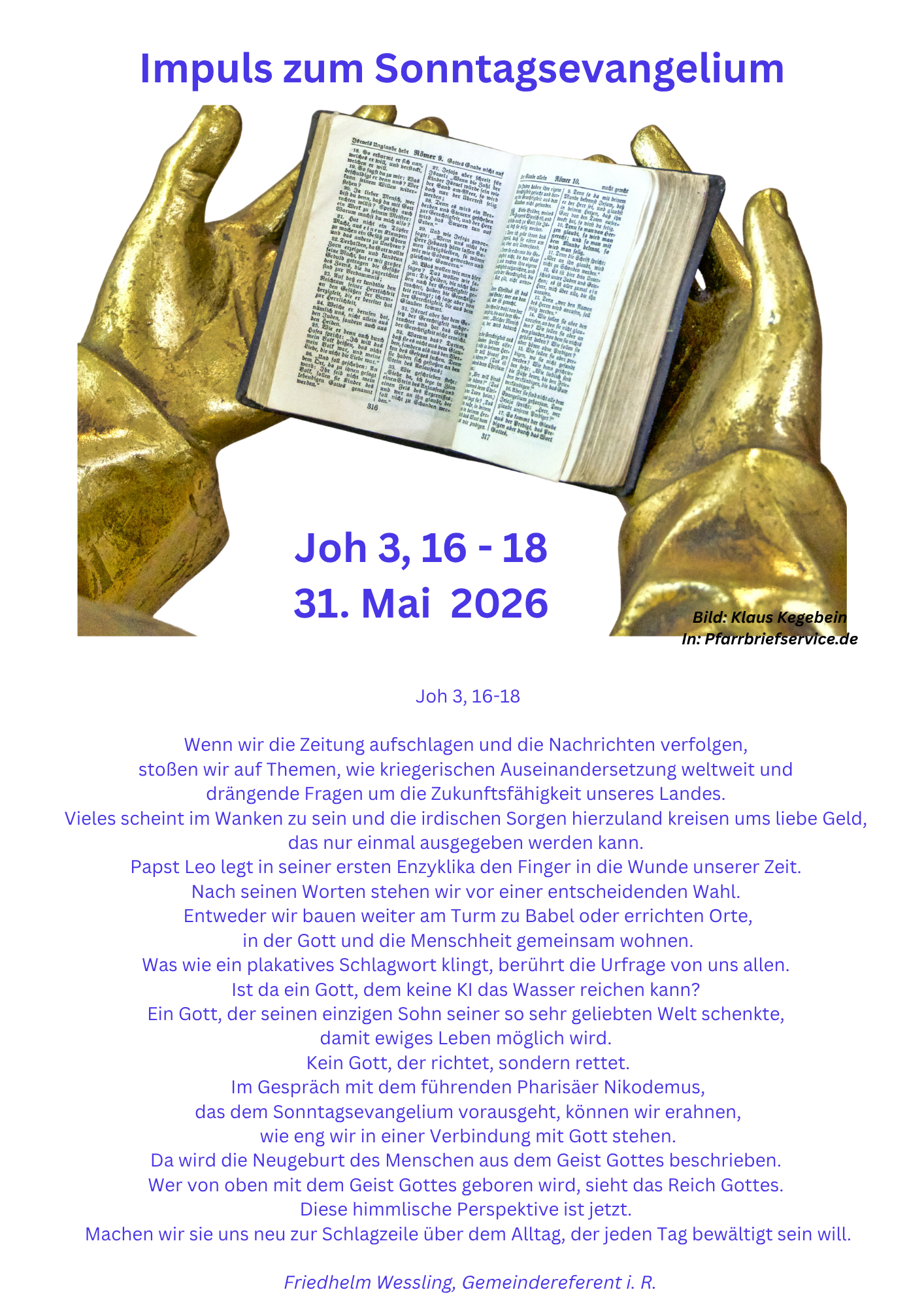 Impuls 31.05.2026 (c) Kath. Kirchengemeinde St. Nikolaus Mittelrhein-Höhe Impuls 31.05.2026