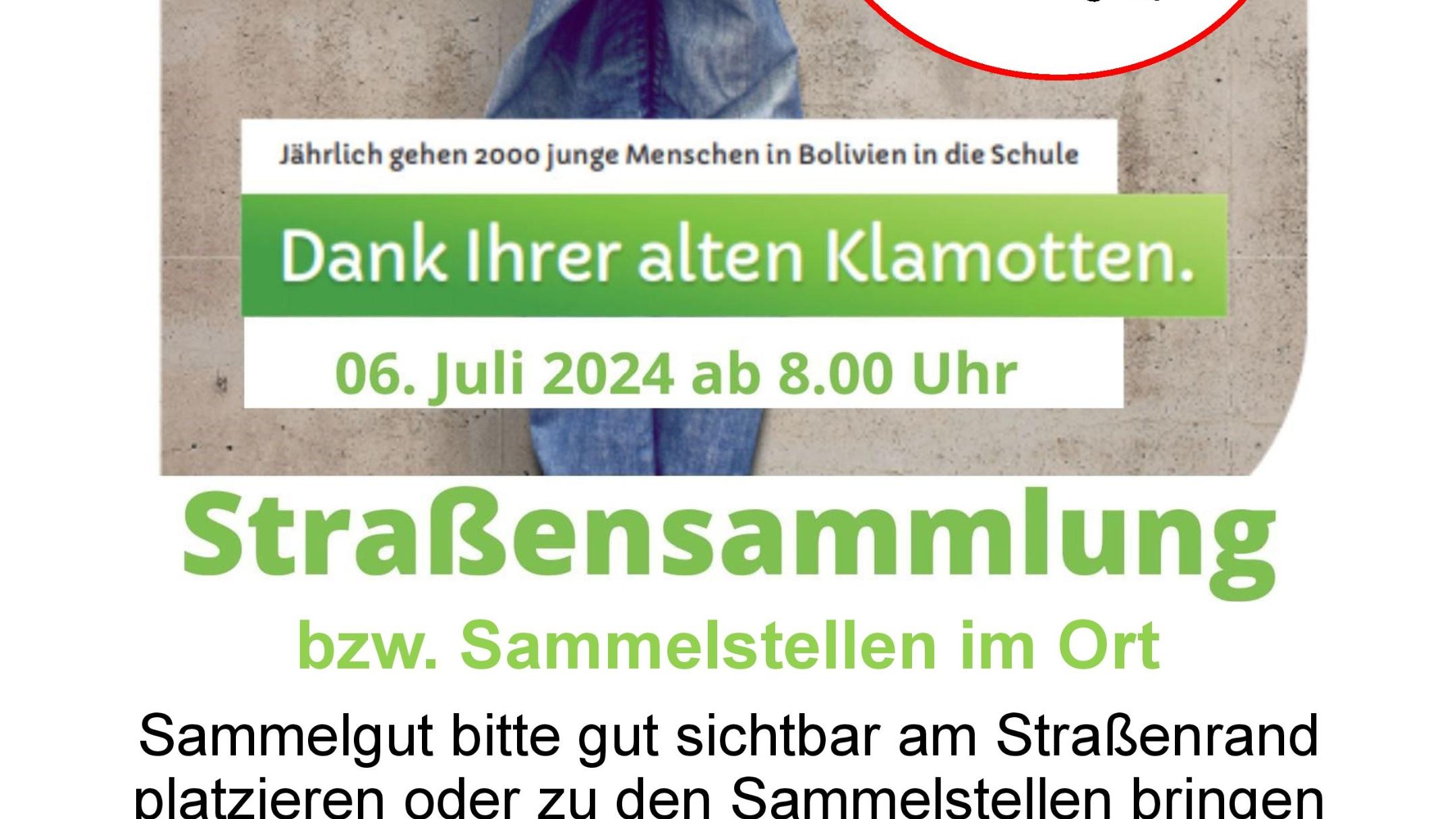 Plakat Bolivienkleidersammlung