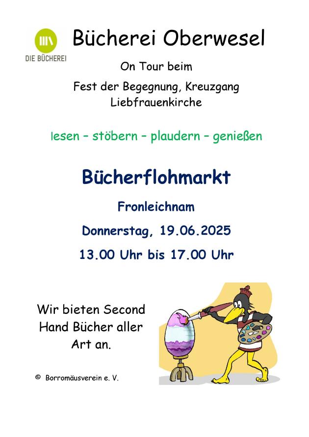 Plakat Bücherflohmarkt Fronleichnam